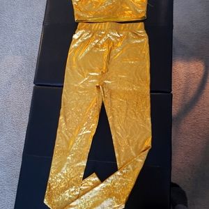 2pc gold leggings set
